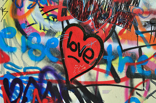 Graffiti heart painted on a wall