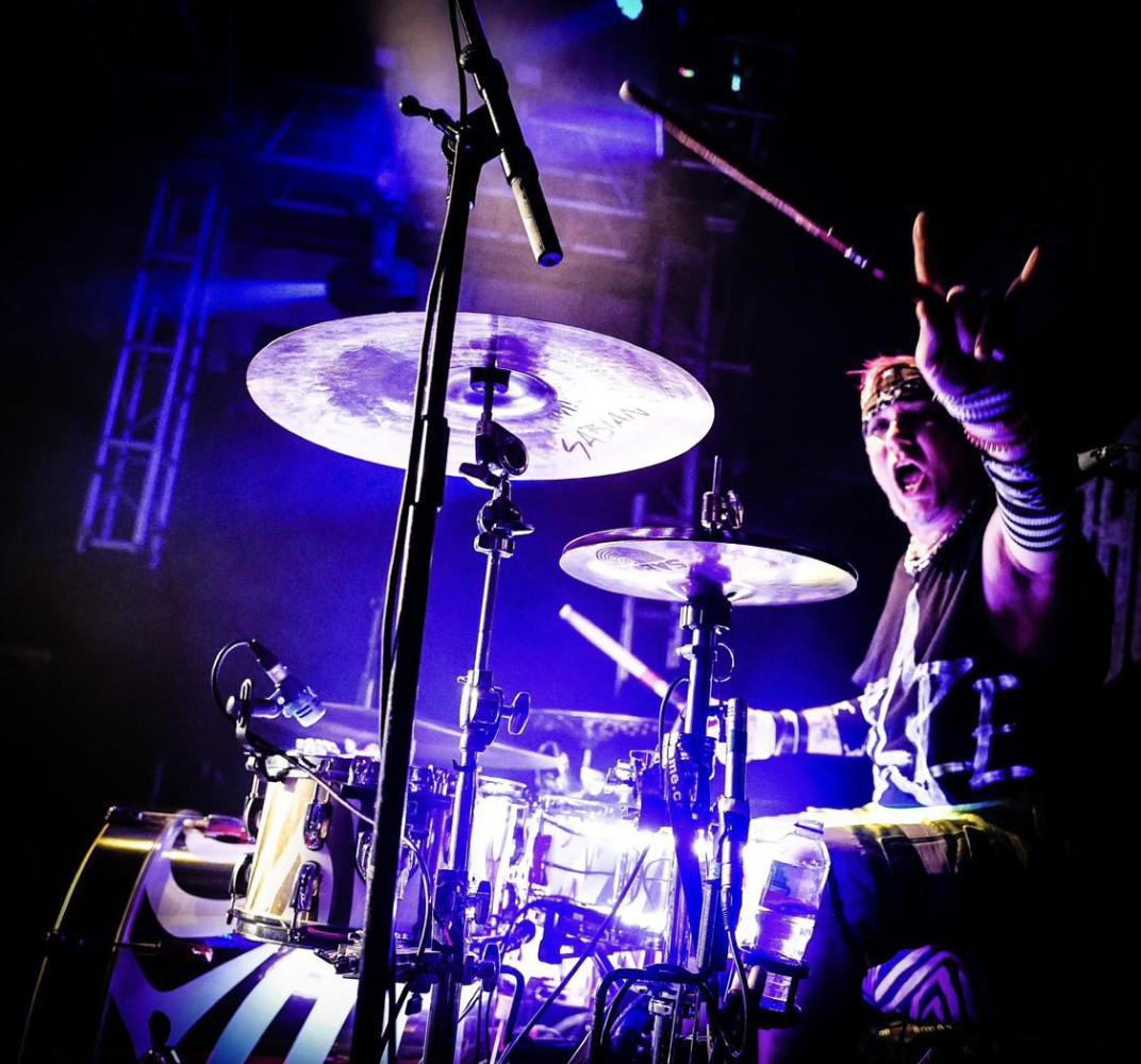 Robin Guy playing drums