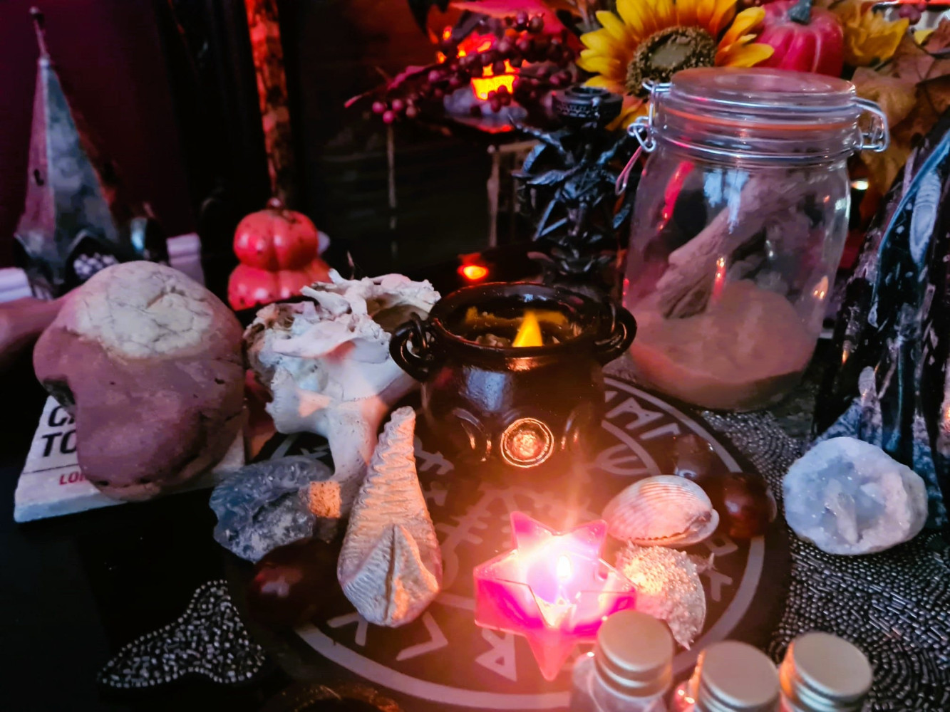 An image of the altar during our intuitive Autumn intentions ritual