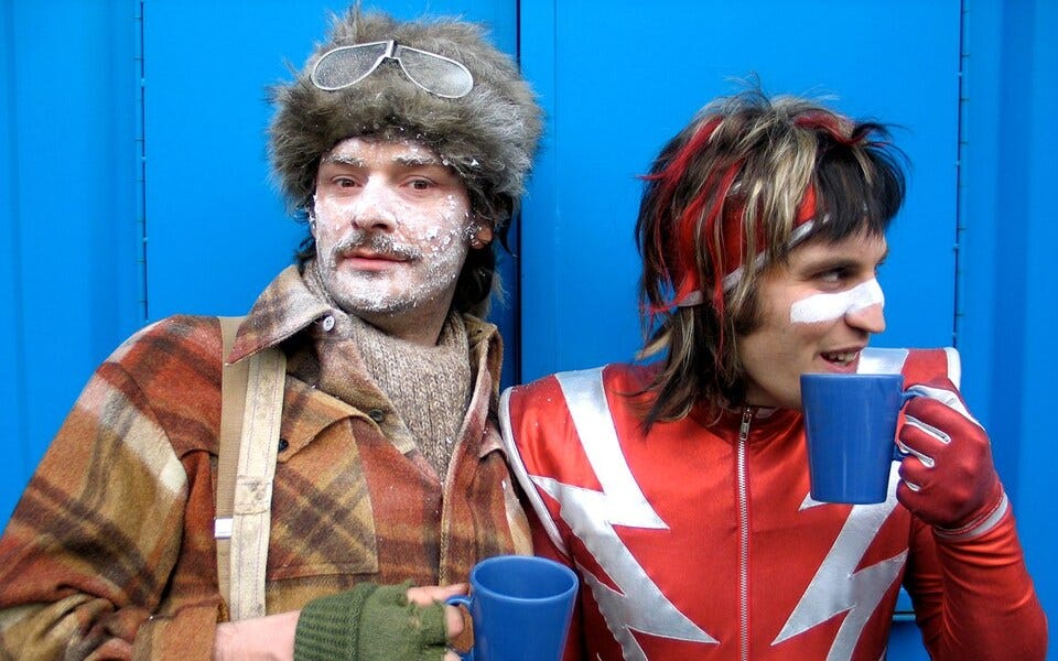 Noel Fielding and Julian Barratt as Vince and Howard in the Mighty Boosh