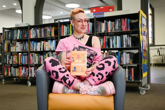Jane Claire Bradley at the paperback launch of Dear Neighbour for World Book Night in Blackpool, April 2024 - Amanda Aiton / Little Wing Photography